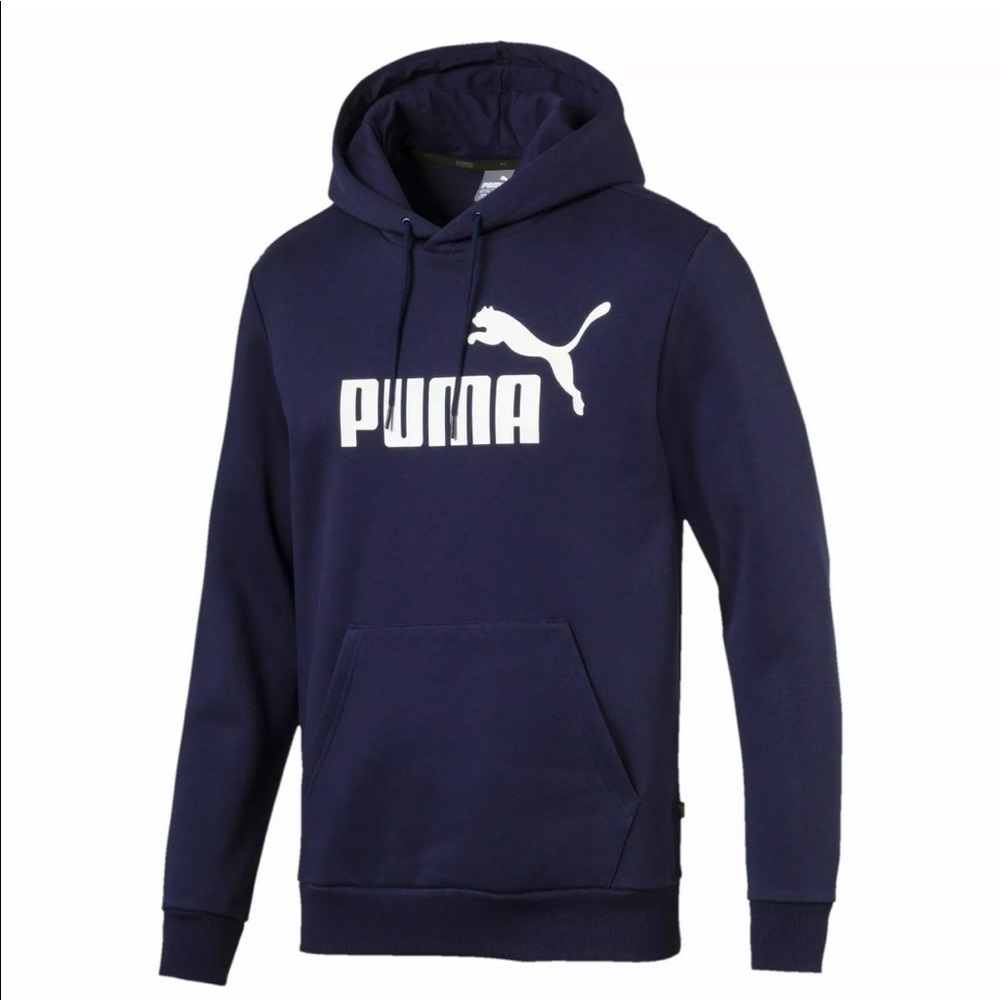 Men's Puma Essentials Big Logo Hoodie Blue